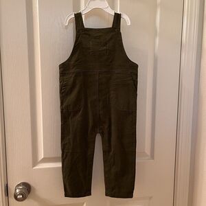 Angel Dear Olive Green Corduroy Overalls Pockets Boys Size 18-24 Months NWT
